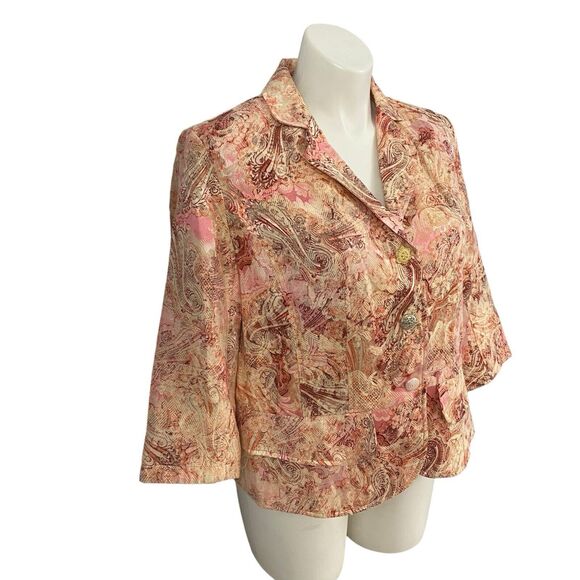 Lane Bryant Blazer Womens 18 Orange Jacket Work Office Harvest Casual Career - Picture 9 of 16